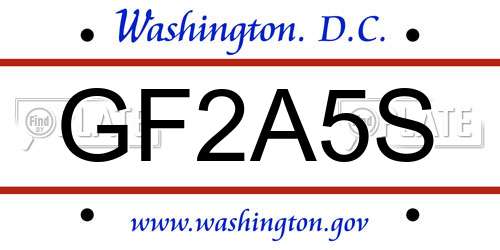 GF2A5S District Of Columbia License Plate