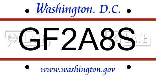 GF2A8S District Of Columbia License Plate
