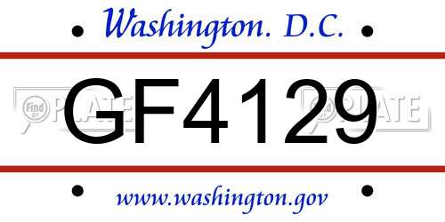 GF4129 District Of Columbia License Plate