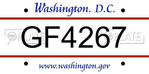 GF4267 District Of Columbia License Plate