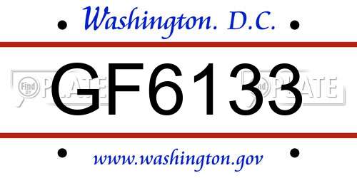 GF6133 District Of Columbia License Plate