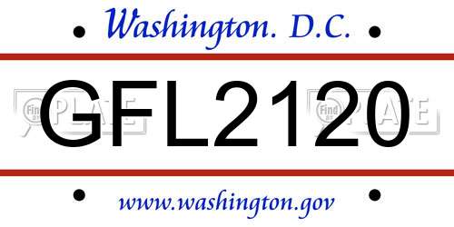 GFL2120 District Of Columbia License Plate