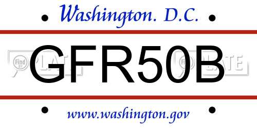 GFR50B District Of Columbia License Plate