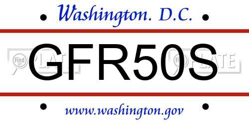 GFR50S District Of Columbia License Plate