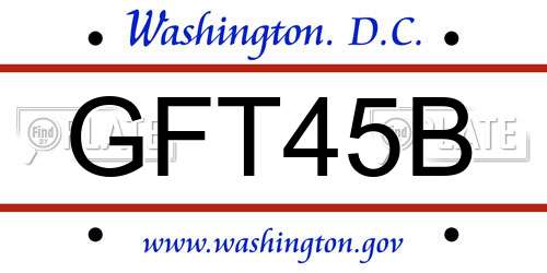 GFT45B District Of Columbia License Plate