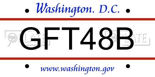 GFT48B District Of Columbia License Plate