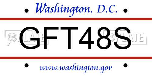 GFT48S District Of Columbia License Plate