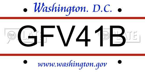 GFV41B District Of Columbia License Plate