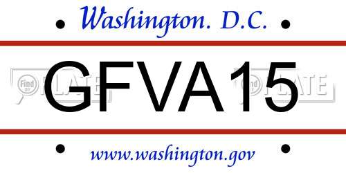 GFVA15 District Of Columbia License Plate