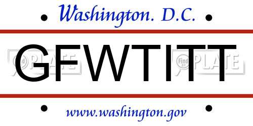 GFWTITT District Of Columbia License Plate