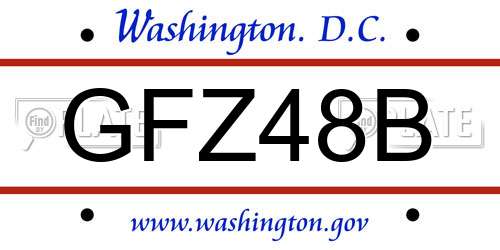 GFZ48B District Of Columbia License Plate