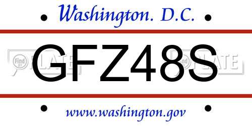 GFZ48S District Of Columbia License Plate