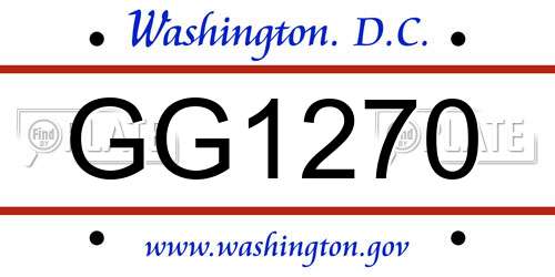 GG1270 District Of Columbia License Plate