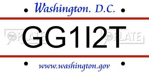GG1I2T District Of Columbia License Plate