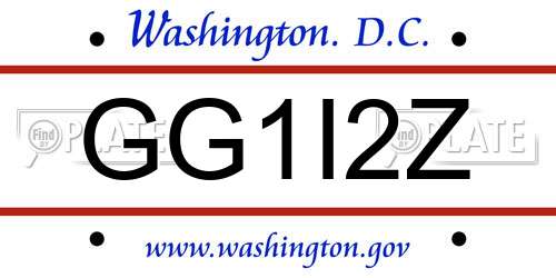 GG1I2Z District Of Columbia License Plate