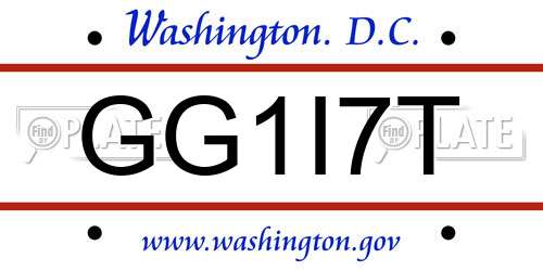 GG1I7T District Of Columbia License Plate
