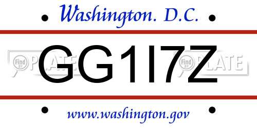 GG1I7Z District Of Columbia License Plate