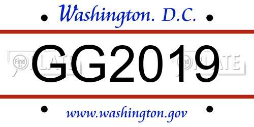 GG2019 District Of Columbia License Plate