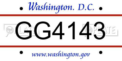 GG4143 District Of Columbia License Plate