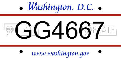 GG4667 District Of Columbia License Plate