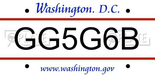 GG5G6B District Of Columbia License Plate