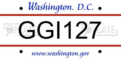 GGI127 District Of Columbia License Plate