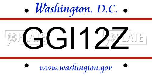 GGI12Z District Of Columbia License Plate