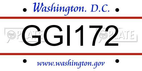 GGI172 District Of Columbia License Plate