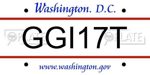 GGI17T District Of Columbia License Plate