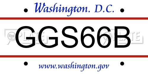 GGS66B District Of Columbia License Plate