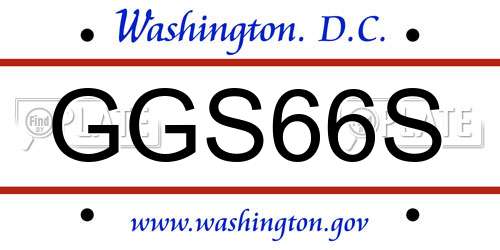 GGS66S District Of Columbia License Plate