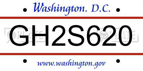 GH2S620 District Of Columbia License Plate