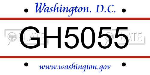 GH5055 District Of Columbia License Plate