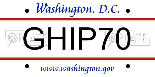 GHIP70 District Of Columbia License Plate