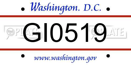 GI0519 District Of Columbia License Plate