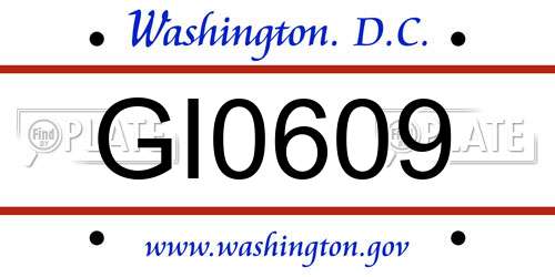 GI0609 District Of Columbia License Plate