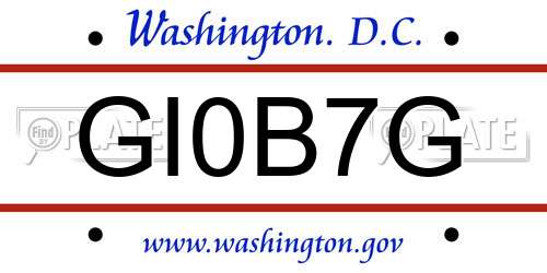 GI0B7G District Of Columbia License Plate