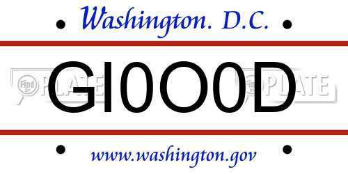 GI0O0D District Of Columbia License Plate