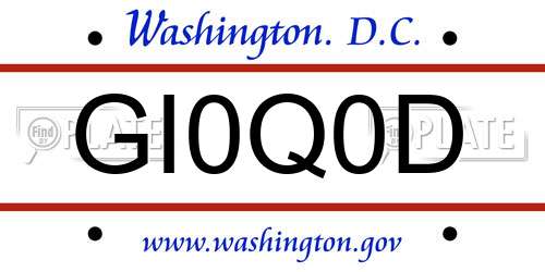 GI0Q0D District Of Columbia License Plate