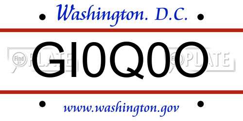 GI0Q0O District Of Columbia License Plate