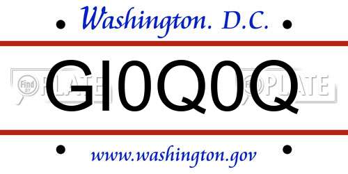 GI0Q0Q District Of Columbia License Plate