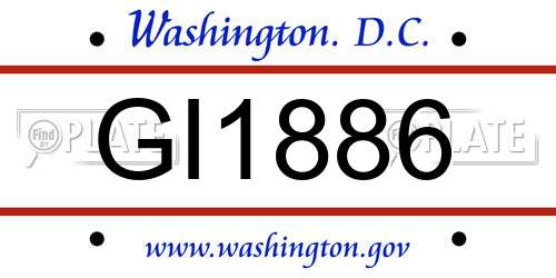 GI1886 District Of Columbia License Plate