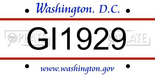 GI1929 District Of Columbia License Plate