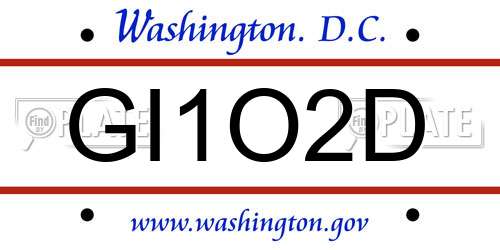 GI1O2D District Of Columbia License Plate