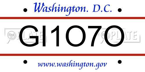 GI1O7O District Of Columbia License Plate