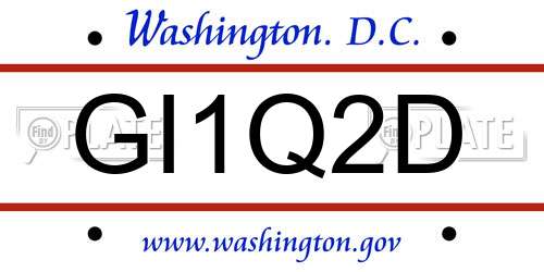 GI1Q2D District Of Columbia License Plate