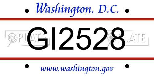 GI2528 District Of Columbia License Plate