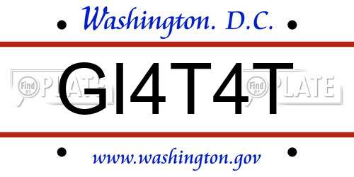 GI4T4T District Of Columbia License Plate