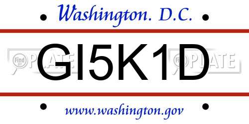 GI5K1D District Of Columbia License Plate