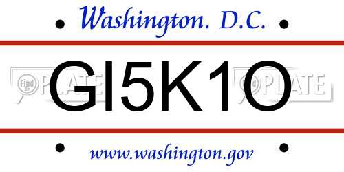 GI5K1O District Of Columbia License Plate